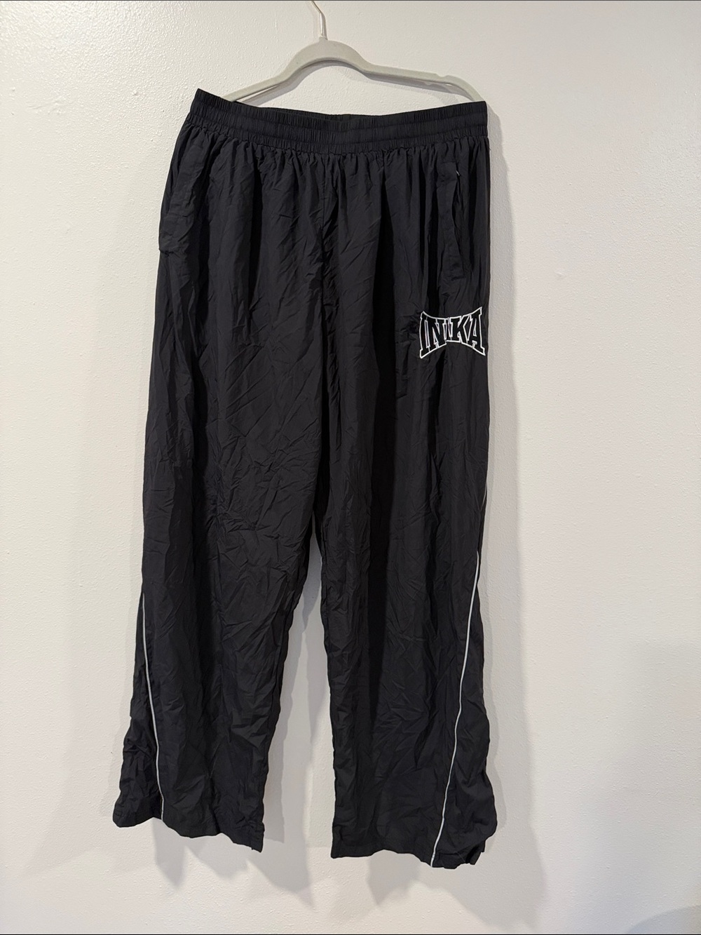 Inaka Power Black Track Pants with White Piping